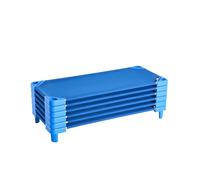 VEVOR Lettino Impilabile per Bambini, Confezione da 6, Lettini Portatili per Bambini, Dimensioni Standard 132 x 58 cm Letti per Asilo Nido per Bambini, Aula Prescolare, per Dormire, Riposare, Blu