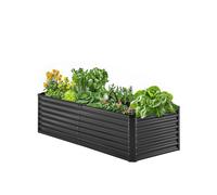 VEVOR Letto da Giardino Rialzato in Metallo 1800 x 895 x 600 mm Grigio Scuro