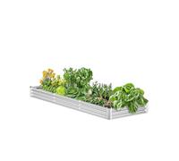 VEVOR Letto da Giardino Rialzato in Metallo, Fioriera Zincata per Esterni, con Fondo Aperto, Grande Letto Rialzato per Giardinaggio di Verdure, Fiori, Piante Grasse, Argento 3605 x 1205 x 285 mm