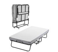 VEVOR Letto Pieghevole, 980 x 1900 mm con Materasso 125 mm, Letto Pieghevole Singolo con Robusta Struttura in Metallo e Materasso in Memory Foam, Letto Pieghevole Singolo Portatile per Adulti, Ospite