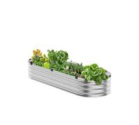VEVOR Letto Rialzato per Piante da Giardino in Metallo Fioriera Zincata per Esterni 1195 x 585 x 270 mm Fondo Aperto, Letto Rialzato Ovale per Giardinaggio di Verdure Fiori Erbe Aromatiche Piante