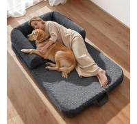 VEVOR Letto Stile Cane per Umani Amici Pelosi da 1790 x 950 x 240 mm, Letto per Cani a Misura Umana, con Tasca Laterale, Maniglia e Cerniera, Fodera Rimovibile e Lavabile in Lavatrice, Pelo Corto