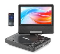 VEVOR Lettore DVD Portatile, Schermo HD Girevole da 7 pollici, Batteria Ricaricabile Integrata con Durata di 4 Ore, Altoparlante Doppio, Supporto Sincronizzazione TV/USB/Scheda SD/CD/DVD