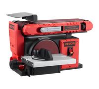 VEVOR Levigatrice a Disco da 152,4 mm Levigatrice a Nastro 101,6 x 914,4 mm da 400 W con Piano di Lavoro Regolabile 0 a 45° Porta di Raccolta Polvere per Lavorazione del Legno, Fai da te