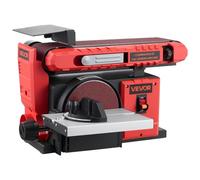 VEVOR Levigatrice a Disco da 152,4 mm Levigatrice a Nastro 101,6 x 914,4 mm da 400 W con Piano di Lavoro Regolabile 0 a 45° Porta di Raccolta Polvere per Lavorazione del Legno, Fai da te