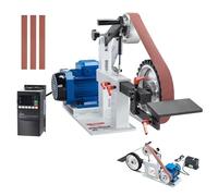 VEVOR Levigatrice a Nastro 1828,8 x 50,8 mm Lucidatrice a Nastro a Velocità Variabile con VFD, Levigatrice per Lucidatura 1500W 3 Stampi di Smerigliatura e 3 Nastri Abrasivi per Produzione di Coltelli