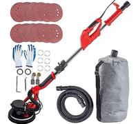 VEVOR Levigatrice per Cartongesso 850W, Velocità 800-1750 giri/min, Impugnatura Estensibile, Luce LED, Tubo per la Polvere Lungo