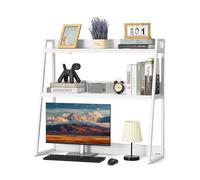 VEVOR Libreria da Scrivania a 2 Livelli per Ufficio Casa 95 x 32 x 90 cm Bianco
