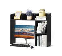 VEVOR Libreria da Scrivania, Organizer per Oggetti da Scrivania 2 Livelli, Scaffale per Esposizione in Legno per Ufficio, Libreria con Piedini Antiscivolo, per Ufficio Casa, 945 x 241 x 734 mm Nero