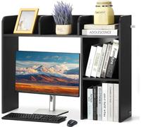 VEVOR Libreria da Scrivania, Organizer per Oggetti da Scrivania 2 Livelli, Scaffale per Esposizione in Legno per Ufficio, Libreria con Piedini Antiscivolo, per Ufficio Casa, 945 x 241 x 734 mm Nero