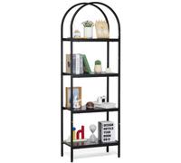 VEVOR Libreria in Metallo ad Arco Mobiletto Organizzatore da Casa Ufficio, Scaffale Portaoggetti Libri Riviste Forma ad Arco 4 Livelli, Scaffale con Ripiani Aperti, Scaffale Espositore Indipendente