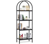 VEVOR Libreria in Metallo ad Arco Mobiletto Organizzatore da Casa Ufficio, Scaffale Portaoggetti Libri Riviste Forma ad Arco 4 Livelli, Scaffale con Ripiani Aperti, Scaffale Espositore Indipendente
