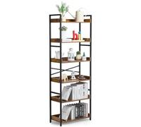 VEVOR Libreria in Metallo, Libreria Industriale a 6 Ripiani, Libreria Alta e Larga Rustica Vintage con Ripiani Aperti, Scaffale Espositivo Indipendente, per Soggiorno, Camera da Letto e Ufficio