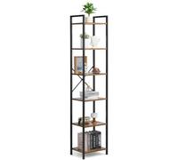 VEVOR Libreria in Metallo, Libreria Industriale a 6 Ripiani, Libreria Alta e Stretta Rustica Vintage con Ripiani Aperti, Scaffale Espositivo Indipendente, per Soggiorno, Camera da Letto e Ufficio