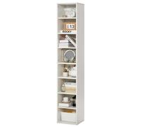 VEVOR Libreria Sottile a 8 Livelli Libreria aperta in legno Alta 180 cm Bianco