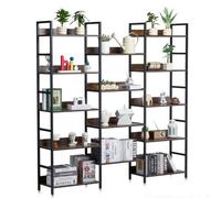 VEVOR Libreria Tripla in Metallo, Libreria Industriale a 14 Ripiani, Libreria Rustica Vintage con Ripiani Aperti, Scaffale Espositivo per Soggiorno Camera da Letto Ufficio, 1760 x 300 x 1760 mm