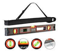 VEVOR Livella Digitale 600 mm, Inclinometro Elettronica Magnetica ad Alta Precisione con Display LED Retroilluminato, Misurazione a 360°, Fiale a Bolla a 0°/45°/90°, IP54 per Falegnameria e Fai da Te