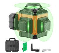 VEVOR Livella Laser Raggio max. 30m Livella Laser 360° x 3 Linee Trasversali Verdi Modalità Manuale Autolivellamento Lunghezza d'Onda Laser 520nm ± 10nm Precisione tra 0,28cm - 10m, Livella Laser