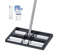 VEVOR Livellatore con Rullo per Prato, Rastrello Livellatore in Acciaio Inox 43 x 25 cm con Manico Regolabile, per Ordine e Livellamento di Terreni Fattorie Compost Prati Giardini e Campi da Golf