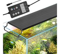VEVOR Luce per Acquario con Schermo LCD a Spettro Completo 18 W, Lampada Acquario Modalità Naturale 24/7, Staffe Estensibili Guscio Lega di Alluminio per Serbatoio d'Acqua Dolce 45,72 a 60,96 cm