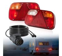 VEVOR Luci per Rimorchio, Trasmissione Cablata, 2 Pezzi Set di Lampada Rimorchio, Luci Impermeabili da 12 V per Posteriori, Freno, Indicatori di Direzione, Targa, Retromarcia, con Cablaggio