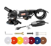 VEVOR Lucidatrice a Umido 800 W, Lucidatrice per Calcestruzzo da 100 mm 6 Velocità Regolabile 7 Tamponi per Lucidatura 700-3000 giri/min Interruttore GFCI, per Marmo, Granito, Pietra, Piastrelle