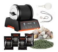 VEVOR Lucidatrice Elettrica, Carico 0,9 kg, 4 Livelli di Velocità, Set per Lucidatura con Pietre Preziose Grezze e Grani Lucidanti, Timer di Lucidatura e Pannello di Controllo Intuitivo, Nero