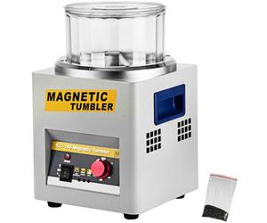 VEVOR Lucidatrice Magnetica per Gioielli Kt-185, Lucidatrice Rotativa per Gioielli 180mm, Lucidatrice Professionale a Tamburo Rotante con Rotazione Bidirezionale 2000 RPM, per Metallo Leggero