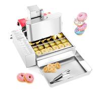 VEVOR Macchina Automatica per Ciambelle Friggitrice per Ciambelle Resa 360 pezzi/h Macchina Commerciale da Forno 6 File in Acciaio Inossidabile Controllo Intelligente a Forma di Anello