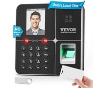 VEVOR Macchina Biometrica per Rilevazione delle Presenze dei Dipendenti con riconoscimento facciale, Impronta Digitale, Carte RFID e Immissione PIN, Orologio Biometrico Indipendente, Supporta 5 Lingue
