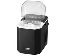 VEVOR Macchina da banco, capacità 11,8 kg/24 h, cubetto di ghiaccio portatile a forma di palla, autopulente con paletta di ghiaccio e cestino, per cucina, bar, ufficio, nero
