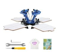 VEVOR Macchina Stampa Serigrafica 4 Colori 4 Tavole Stampante Fai-da-te 54x45cm