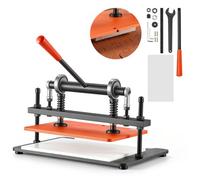VEVOR Macchina da Taglio per Pelletteria Piastra di Misure 360 x 260 mm, Pressa Manuale per Goffratura e Fustellatura della Pelle, Pressione 1,5 T, Corsa 12 mm, Doppi Alberi Guida, per Tessuto Cuoio