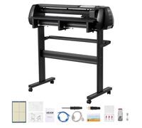 VEVOR Macchina da Taglio per Vinile, Larghezza di Alimentazione Max. 870 mm, Doppie Lame, Forza e Velocità Regolabili, Display LED, Stampante per Plotter da Taglio in Vinile con Software Signmaster