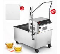 VEVOR Macchina di Filtrazione per Friggitrice Commerciale con Ruote 55 L Sistema Filtraggio dell'Olio per Frittura 250W, Acciaio Inox, Velocità 12L/min, 640x470x350mm, Ristorante, Cucina, Catering