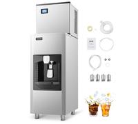 VEVOR Macchina di Ghiaccio Commerciale 226,8 kg/giorno, Contenitore per Ghiaccio 80 kg con Erogazione Automatica del Ghiaccio (9 kg/min), Autopulente con Schermo a Tocco per Bar Ristoranti