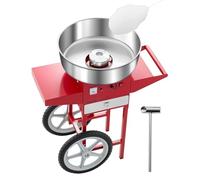 VEVOR Macchina Elettrica per Zucchero Filato con Carrello, Macchina per Zucchero Filato 1000 W con Ciotola in Acciaio Inox 52 cm, Misurino per Zucchero Cassetto, per Compleanni, Feste, Rosso