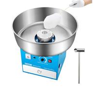 VEVOR Macchina Elettrica per Zucchero Filato, Macchina per Zucchero Filato Commerciale 1000 W con Ciotola in Acciaio Inox 52 cm, Misurino per Zucchero Cassetto, per Compleanni, Feste, Blu