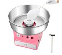 VEVOR Macchina Elettrica per Zucchero Filato, Macchina per Zucchero Filato Commerciale 1000 W con Ciotola in Acciaio Inox 52 cm, Misurino per Zucchero Cassetto, per Compleanni, Feste, Rosa