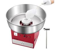 VEVOR Macchina Elettrica per Zucchero Filato, Macchina per Zucchero Filato Commerciale 1000 W con Ciotola in Acciaio Inox 52 cm, Misurino per Zucchero Cassetto, per Compleanni, Feste, Rosso