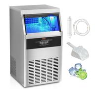 VEVOR Macchina Ghiaccio a Cubetti Uso Commerciale Compatta 47kg / 24 ore ca. con 50 Vassoi Capacità Stoccaggio di ca. 15kg, Macchina per Ghiaccio Indipendente per Bar Ristorante Hotel Albergo Festa