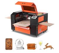 VEVOR Macchina Incisore Laser CO2 da 50 W, Macchina per Incisione e Taglio Laser CO2 Taglierina per Incisione Compatibile con LightBurn CorelDRAW RDWorks, per Legno, Acrilico, Vetro