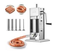 VEVOR Macchina Insaccatrice Manuale per Salsicce Salumi Capacità max. 3L, Insaccatrice Manuale da Tavolo Verticale in Acciaio Inox per Riempimento Salsicce con 5 Tubi per Carne Impugnatura Ergonomica