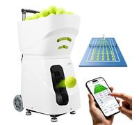 VEVOR Macchina Lanciapalle da Tennis Automatica 110 Palline Controllo APP Lanciatore per Palline da Tennis, con 21 Modalità di Allenamento, Batteria di 4 Ore, Velocità fino a 75 MPH, con Manico Ruote