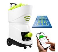 VEVOR Macchina Lanciapalle da Tennis Automatica 150 Palline Controllo APP Lanciatore per Palline da Tennis, con 20 Modalità di Allenamento, Batteria di 4 Ore, Velocità fino a 80 MPH, con Manico Ruote