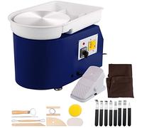 VEVOR Macchina per Argilla Ceramica, 11 Pollici Potenza 350 W 220 V Modello TYLPJ28-OC Macchina per Ruote da Ceramica Pedale Blu per L'Insegnamento Scolastico, Bar in Ceramica e Uso Domestico, ECC