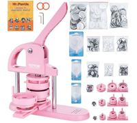 VEVOR Kit Fustellatrice Manuale Badge Punzonatrice 25/32/58 mm 3 in 1 rosa