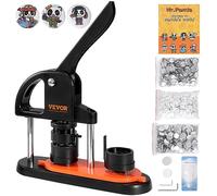 VEVOR Macchina per badge da 32 mm Pressa per badge con 500 Kit di Consumabili Libro Magico e Taglierina Cerchio Macchina per Fare Distintivi in Plastica Resistente per Fabbricazione di Distintivi a
