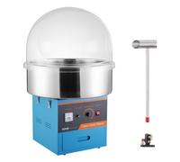 VEVOR Macchina per Barba da Papà Commerciale 1000W Apparecchio per Barba da Papà Elettrico con Coperchio Blu, Ciotola in Acciaio Inossidabile, Cucchiaio da Zucchero, Cassetto, per Fare Caramelle Festa