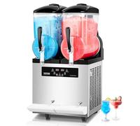 VEVOR macchina per il ghiaccio commerciale 12 L x 2 a doppio serbatoio per bevande ghiacciate, macchina per il ghiaccio da 96 tazze in acciaio inox con tastierino per la produzione di ghiaccio morbido